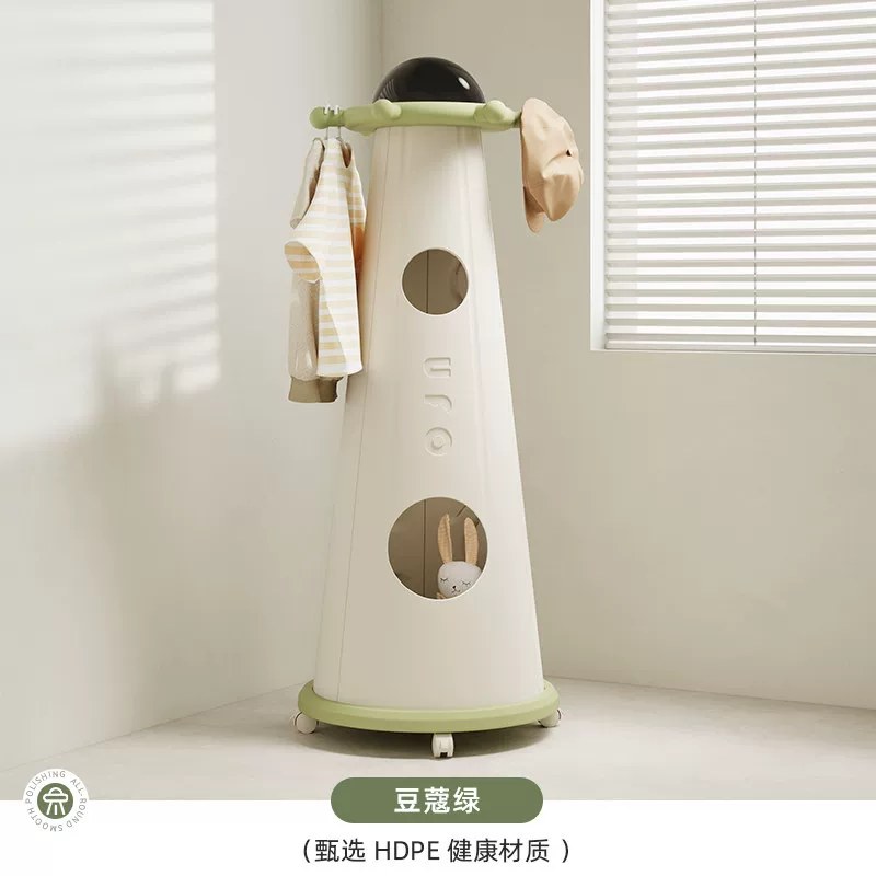 哈比树儿童玩具收纳架移动置物架宝宝衣帽架大容量家用落地挂衣架